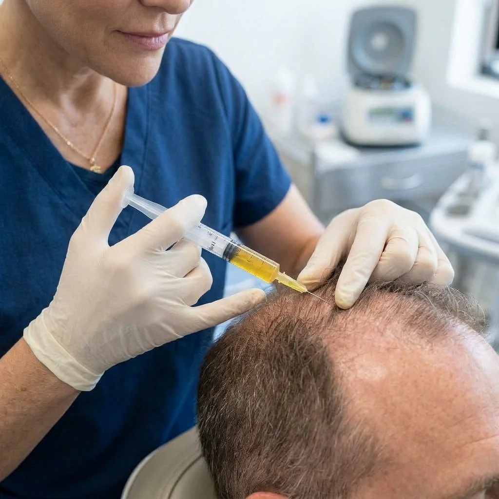 Platelet-rich plasma being prepared in a centrifuge at AgeRejuvenation