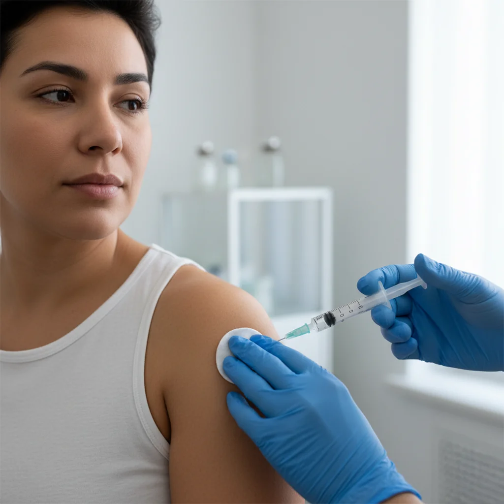 Nutrient injection and lab-based wellness consultation at AgeRejuvenation